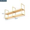 Ceiling Hanging Shelf Wooden Floating Shelves, 2 Tier Hanging Plant Flower Pot Stand Metal Storage Rack Wall Shelf for Bar Kitchen Restaurant, with Guardrail (Size : 140x30x80cm) view 2