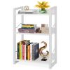 Hosfais Book Shelf Small Bookshelf - 3-Tier Wood Bookcase Industrial Bookshelf Metal Narrow Bookcase Storage Organizer Display Rack for Bedroom Living Room Home Office (White) view 1