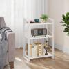 Hosfais Book Shelf Small Bookshelf - 3-Tier Wood Bookcase Industrial Bookshelf Metal Narrow Bookcase Storage Organizer Display Rack for Bedroom Living Room Home Office (White) view 2