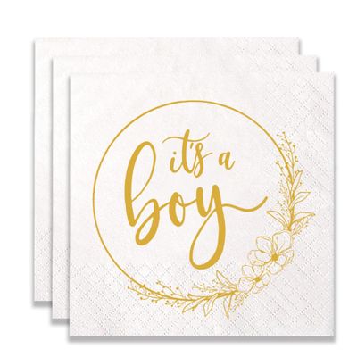 100 Pack of It's a Boy Paper Napkins for Baby Shower Party Decoration