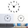 Bothyi Wall Clock DIY Acrylic Rome Number Stickers Frameless Decoration Wall Clock for Living Room Bedroom Office, Black view 2