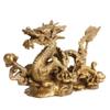 WEALTHCOMING Handmade Noble and Charming Auspicious Cloud Panlong/Dragon Brass Sculpture,Lucky Ornaments for Home Office Decor view 1