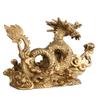 WEALTHCOMING Handmade Noble and Charming Auspicious Cloud Panlong/Dragon Brass Sculpture,Lucky Ornaments for Home Office Decor view 2