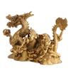 WEALTHCOMING Handmade Noble and Charming Auspicious Cloud Panlong/Dragon Brass Sculpture,Lucky Ornaments for Home Office Decor view 3