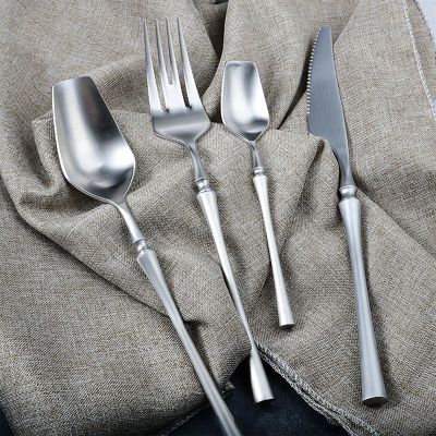 28 Piece Silverware Set Service for 7,Premium Stainless Steel Flatware Set Matte Silverware Set Durable Home Kitchen Eating Tableware Set Include Fork Knife Spoon Set Dishwasher Safe