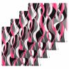 Pink Black Waffle Kitchen Dish Towels Set of 4,Super Absorbent & Quick Dry Hair Hand Bath Tea Golf Microfiber Towel,Yoga Gym Workout Towel Washcloth,Geometric Contemporary Grey White Stripe 12"x12" view 1