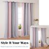 LOHUT Pink Star 84 inches Length Kids Curtains for Bedroom Star Blackout Window Curtain for Girls Living Room Darkening Romantic Nursery Window Curtain 2 Panels, Pink Grey, 52W x 84L view 4