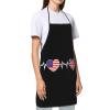 America British Flag Apron for Men/Women Adjustable Large Volume Printing Funny Vintage Aprons for Kitchen (No pockets) view 3