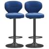 ANram Velvet Swivel Counter Height Bar Stools, Adjustable Bar Chairs Set of 2, Modern Barstools Lift Stools with Mid Back and Footrest for Kitchen Pub Dining Room Counter view 1