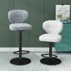 ANram Velvet Swivel Counter Height Bar Stools, Adjustable Bar Chairs Set of 2, Modern Barstools Lift Stools with Mid Back and Footrest for Kitchen Pub Dining Room Counter view 2