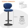 ANram Velvet Swivel Counter Height Bar Stools, Adjustable Bar Chairs Set of 2, Modern Barstools Lift Stools with Mid Back and Footrest for Kitchen Pub Dining Room Counter view 3