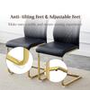 MEMUY Dining Chairs Set 4, Armless Black Kitchen Chairs,Waterproof Faux Leather Dinner Chairs with Upholstered Seat,Armless Side Chairs with Golden Metal Frame for Kitchen Dining Room view 4