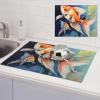 Dish Drying Mat For Kitchen Absorbent Butterfly Fish Painting Counter Drying Pad Drainer Rack Pad Microfiber Drying Pad Fast Dry Dish Rack Mat For Rack Coffee Mat Sink Mats 18  24 Inch view 1