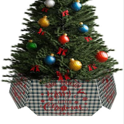 Christmas Christmas Tree Collar Tree Box Stand Cover,Artificial/Pencil/Silm/Skinny Tree Ring 6 Packs Collapsible Tree Skirt for Xmas Tree Decorations,Vintage Farmhouse Buffalo Lattice Red 14.5"x10"