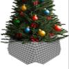Geometric Lattice Christmas Tree Collar Tree Box Stand Cover,Artificial/Pencil/Silm/Skinny Tree Ring 4 Packs Collapsible Tree Skirt for Xmas Tree,Black Grey Classic Farmhouse Plaid 14.5"x10" view 1