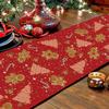 Gingerbread Christmas Decorations Red Table Runner Pink Tree Glitter Xmas Winter Candy Cane Holiday Kitchen Dining Merry Christmas Table Decor 13x72 in view 3