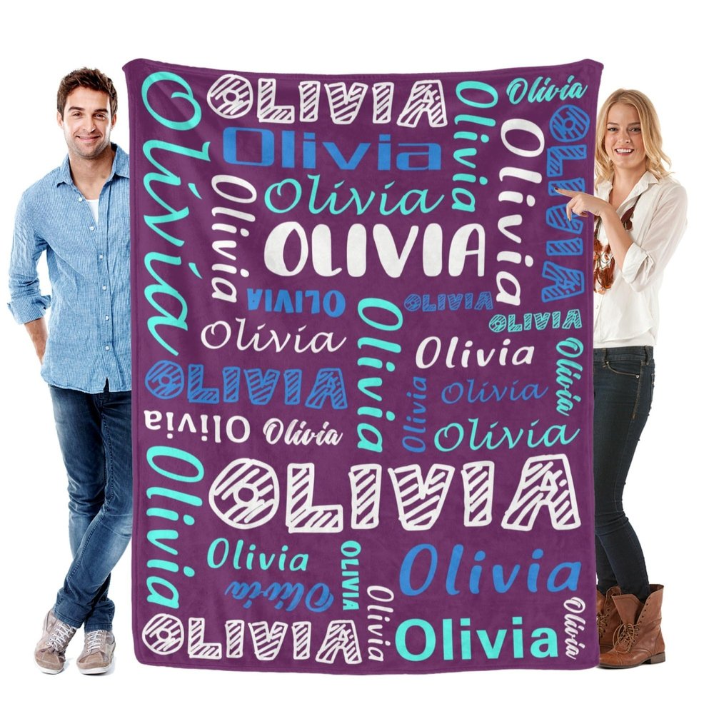 remberever Personalized Blankets for Kids with Names,Customized Blankets with Name for Adult,Custom Blanket,Gift for Birthday Christmas Valentines Day Gift