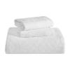 BLUENILEMILLS Cotton 3 PC Bedspread Set, 1 Medium Weight Bedspread, 2 Pillow Shams, Home Bed Decor, Warm Bedding, Matelasse Coverlet Oversized Blanket, Geometric Circles, Celtic Design, King, White view 2