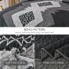 Dintszyayue Boho Quilt Set King Size 3 Pieces Black Grey Aztec Texture Bedspread Coverlet Set Bohemian Quilt Bedding Set Microfiber Lightweight Bed Cover for All Seasons 90"103" view 4
