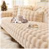 Thick Rabbit Plush Sofa Covers 1 2 3 Seater, Non-Slip Sofa Slipcovers for Corner L Shape, Sofa Cover Warm Velvet Sofa Cushion Covers, Washable for Sectional Couch (Camel,70x180cm) view 1