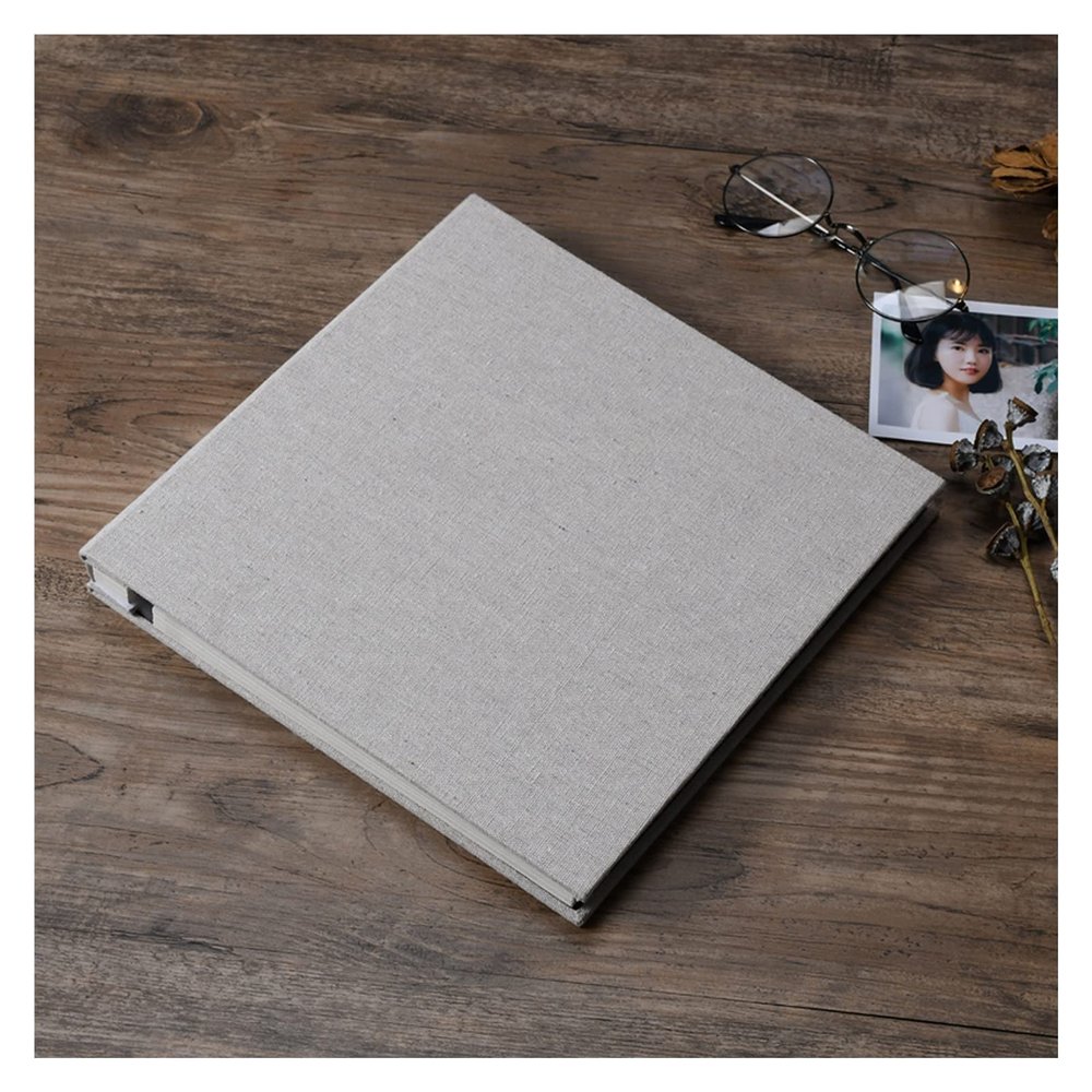 Photo Albums Photo Album Diy Film Self-adhesive Commemorative Album Fresh Handmade Linen Photo Album Memory Book Romantic Couple Creative Gift Album de fotos