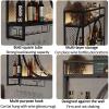 FUYAO Wall Mounted Wine Rack with Stemware Hanger,Bar Wine Rack,Wine Glass Rack,Wine Display Stand,Wine Storage Rack,Iron Wall Shelf for Kitchen,Wine Cellar,Living Room Etc view 4
