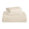 BLUENILEMILLS Cotton 3 PC Bedspread Set, 1 Medium Weight Bedspread, 2 Pillow Shams, Home Bed Decor, Warm Bedding, Matelasse Coverlet Oversized Blanket, Geometric Circles, Celtic Design, King, Ivory view 2