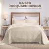 BLUENILEMILLS Cotton 3 PC Bedspread Set, 1 Medium Weight Bedspread, 2 Pillow Shams, Home Bed Decor, Warm Bedding, Matelasse Coverlet Oversized Blanket, Geometric Circles, Celtic Design, King, Ivory view 3