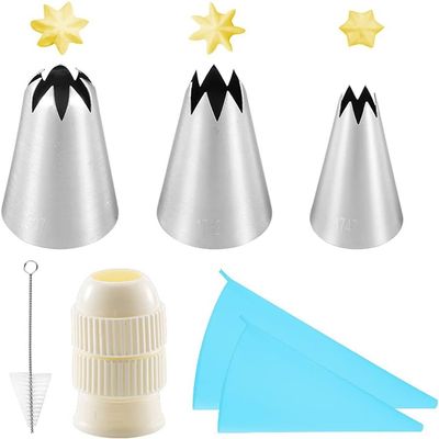 Cake Piping Tips 7 Pcs Cake Decorating Kits Piping Tips Nozzles Set Icing Nozzles Pastry Bags Coupler Piping Nozzle Kit