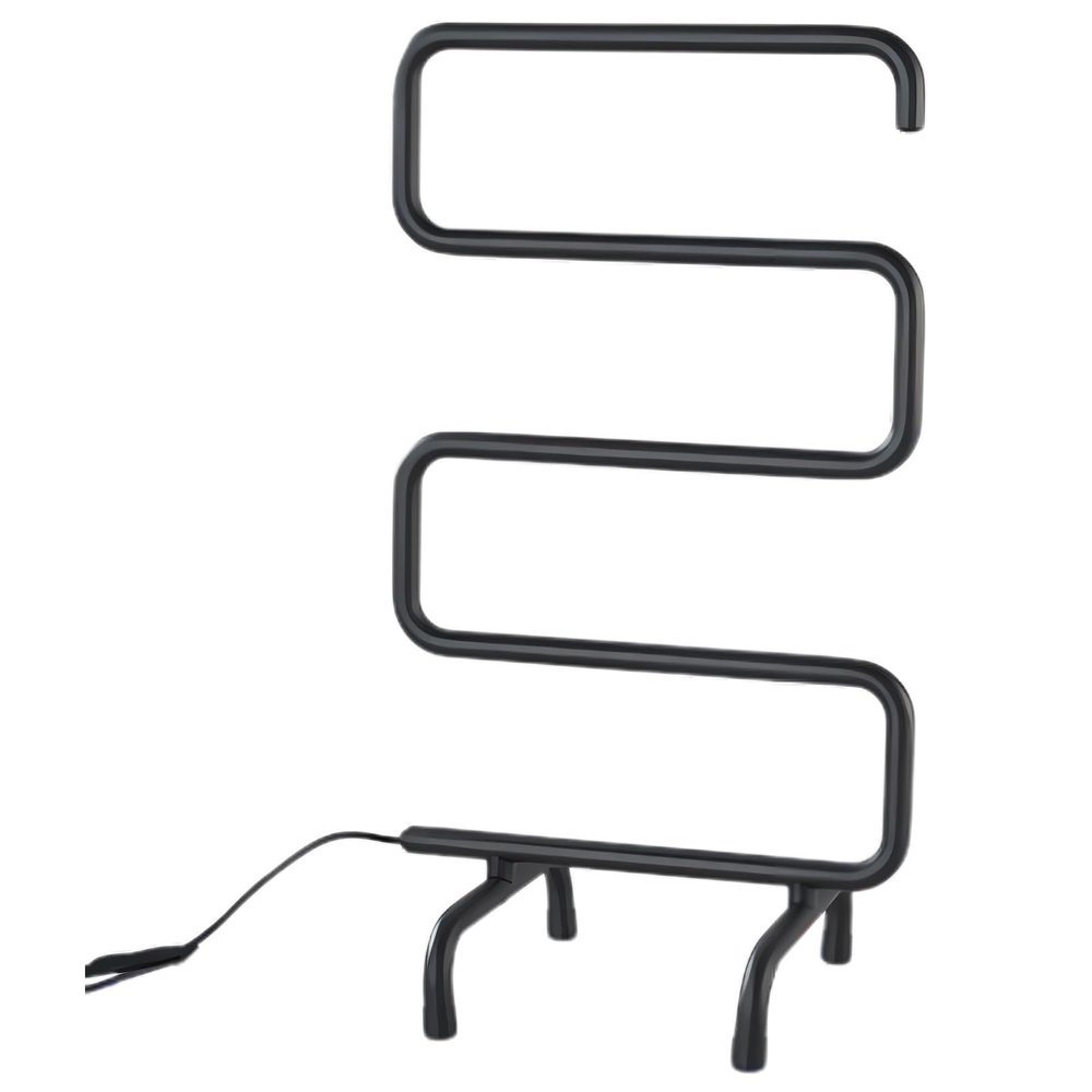IINCOOY Electric Towel Rack, Bathroom Electric Heated Towel Rail Towel Warmer Creative Bath Towel Radiator (Color : Black)