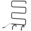 IINCOOY Electric Towel Rack, Bathroom Electric Heated Towel Rail Towel Warmer Creative Bath Towel Radiator (Color : Black) view 1