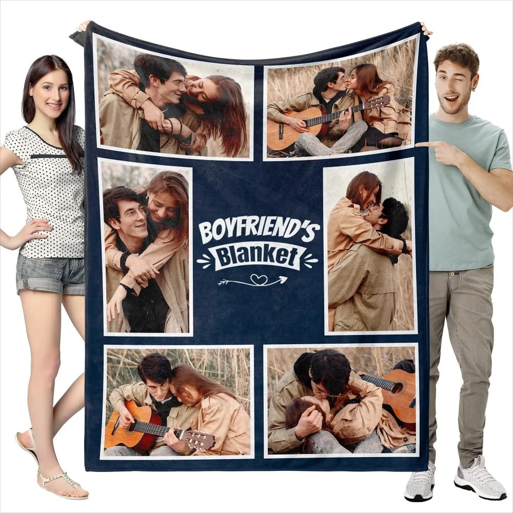 Custom Blanket with Photo Personalized Family Photo Blanket Photo Blanket Personalized Memorial Personalized Blankets for Adults (C,51 * 59in 130x150cm)