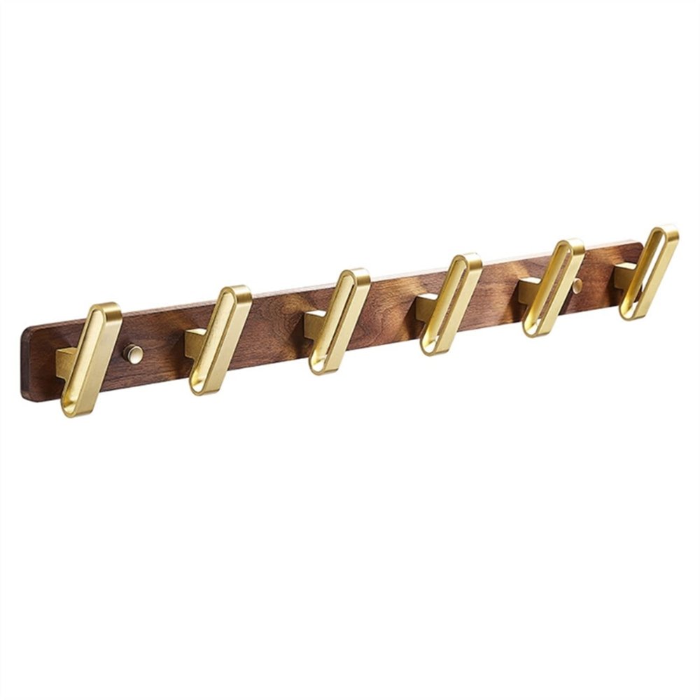 Wall Mounted Coat Rack Wooden Wall Mounted Hanger Multi Metal Hooks Coat Rack Durable Clothes Pegs Cloth Holder Organizer Coat Rack Hangers Coat Rack Wall Mounted (Color : 60CM)