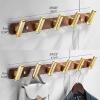 Wall Mounted Coat Rack Wooden Wall Mounted Hanger Multi Metal Hooks Coat Rack Durable Clothes Pegs Cloth Holder Organizer Coat Rack Hangers Coat Rack Wall Mounted (Color : 60CM) view 2