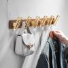 Wall Mounted Coat Rack Wooden Wall Mounted Hanger Multi Metal Hooks Coat Rack Durable Clothes Pegs Cloth Holder Organizer Coat Rack Hangers Coat Rack Wall Mounted (Color : 60CM) view 3