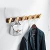 Wall Mounted Coat Rack Wooden Wall Mounted Hanger Multi Metal Hooks Coat Rack Durable Clothes Pegs Cloth Holder Organizer Coat Rack Hangers Coat Rack Wall Mounted (Color : 60CM) view 4