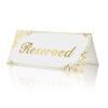 18 Pack Gold Reserved Table Signs for Wedding Party Restaurant - Double Sided Gold Reserved Signs for Tables Chairs - White Paper Reserved Table Tent Card - Wedding Accessories- Place Cards for Event view 1