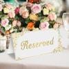 18 Pack Gold Reserved Table Signs for Wedding Party Restaurant - Double Sided Gold Reserved Signs for Tables Chairs - White Paper Reserved Table Tent Card - Wedding Accessories- Place Cards for Event view 2
