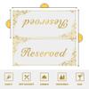 18 Pack Gold Reserved Table Signs for Wedding Party Restaurant - Double Sided Gold Reserved Signs for Tables Chairs - White Paper Reserved Table Tent Card - Wedding Accessories- Place Cards for Event view 3