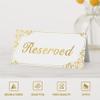 18 Pack Gold Reserved Table Signs for Wedding Party Restaurant - Double Sided Gold Reserved Signs for Tables Chairs - White Paper Reserved Table Tent Card - Wedding Accessories- Place Cards for Event view 4