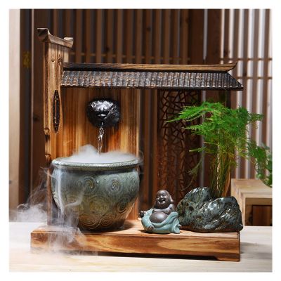 Tabletop Fountain Chinese Style Water Fountain Indoor Living Room Desktop Jewelry Crafts TV Cabinet Lucky Feng Shui Objects Housewarming Gifts Water Fountain Decor (Color : C)