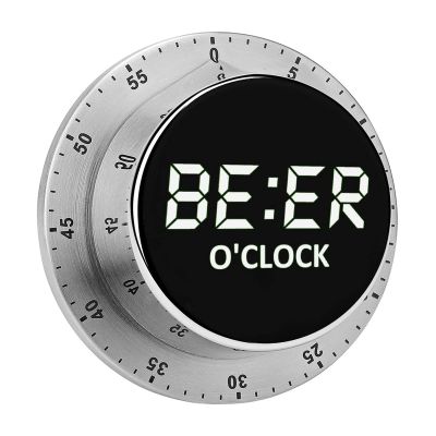 Love Beer O'Clock 60 Minute Timer Stainless Steel Wind Up Magnetic Timer Time Management for Cooking Kitchen