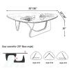 Triangle Coffee Table Glass Top,Mid-Century Modern Coffee Table for Living Room,Retro Glass Coffee Table Wooden Base,Clear Oval Coffee Tables(36 * 25.5 * 16 inch, Brown-Brown) view 2