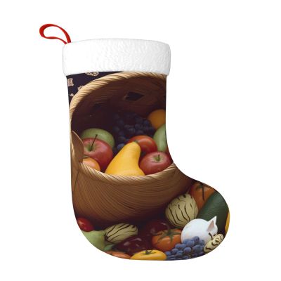 BTCOWZRV Personalized Fruits Basket Christmas Stockings 18" Large Stockings Santa Classic Xmas Fireplace Hanging Stockings for Family Stocking Gifts Holiday Decoration Season Party Decor