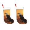BTCOWZRV Personalized Golden Sunset Bald Eagle Christmas Stockings 18" Large Stockings Santa Classic Xmas Fireplace Hanging Stockings for Family Stocking Gifts Holiday Decoration Season Party Decor view 3