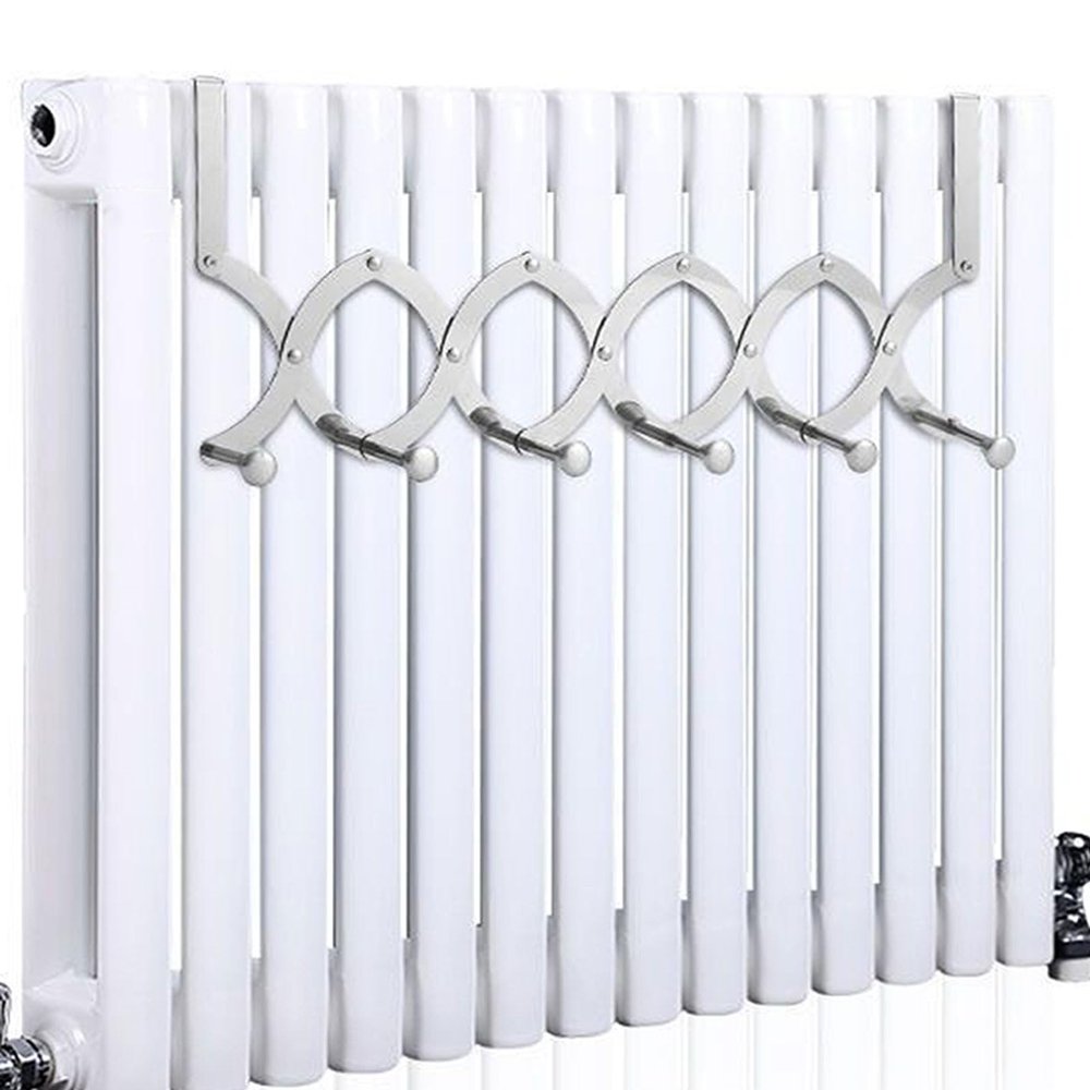 AHDFY Portable Dryer Holder,Retractable(8.5-47cm),Radiator Airer Drying Rack,Hanging Drying Rack Airer,Space Saving, Easy Storage Airer,Suitable for All radiators,5 Hooks (Under 4.5cm)