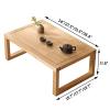 Topjia Japanese Farmhouse Low Coffee Table, Rectangular Wooden Tea Table, Small Dining Table for Living Room (24 inch, Brown) view 3