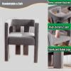 Topjia Modern Barrel Dining Chairs Set of 2,Velvet Upholstered Accent Side Chair with Arms Comfy Makeup Vanity Chairs,Back Comfy Side Chair,Lounge Arm Chair for Kitchen Living Room Chairs, 1713301 view 4