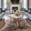 LYENDOS Cowhide Rug 6.3 x 7 Feet, Cow Hide Durable No-Slip Backing, Faux Cowhide Thickened Elastic, for Bedroom Living Room Home Office Western Decor view 1