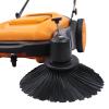 Offabing Walk-Behind Outdoor Hand Push Sweeper, 14.5 Gallon Capacity - 41.3" Sweeping Width - Sweeps up to 39611 ft/Hour, Adjustable Handle, Yellow view 4